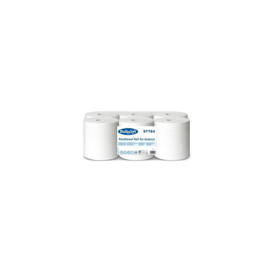 BulkySoft Autocut rúlla 2-laga 160 m Hvítur Classic 6 rúllur
