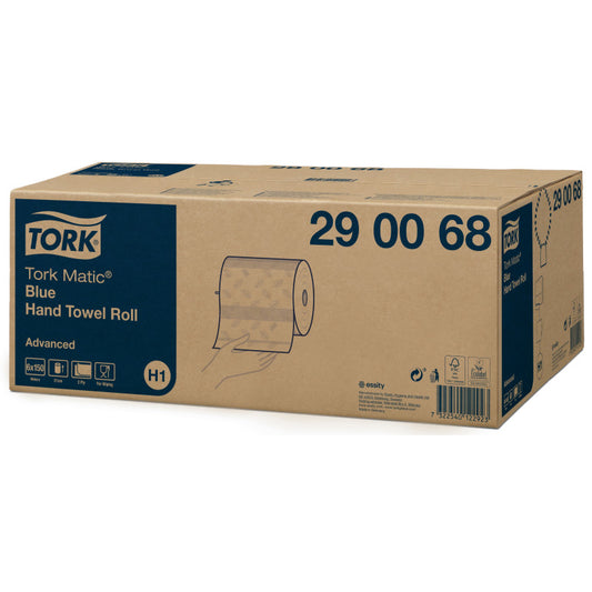 TORK Matic H1 Handþurrkupappír – 2-laga – 150 m – 6 rúllur – Blár – Advanced