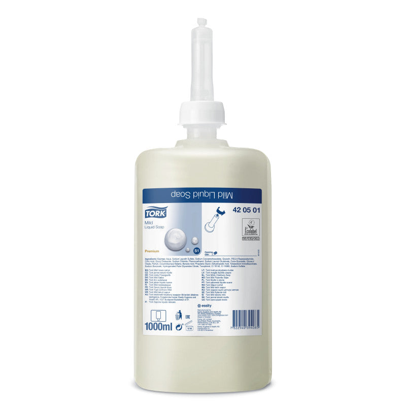 TORK S1 Handsápa – Mild Premium – Með mildum ilm – 6 x 1 lítri – Svansvottuð