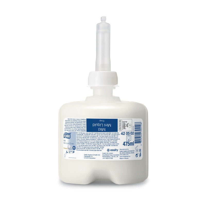 TORK S2 Handsápa – Mild Premium Mini – Með mildum ilm – 8 x 475 ml – EU-Blómið