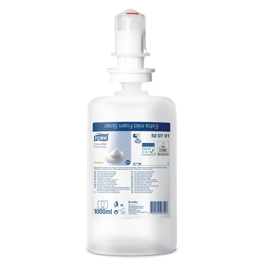 TORK S4 Froðusápa – Extra Mild Premium – Ilm- og litlaus – 6 x 1 lítri – EU-blómsvottuð