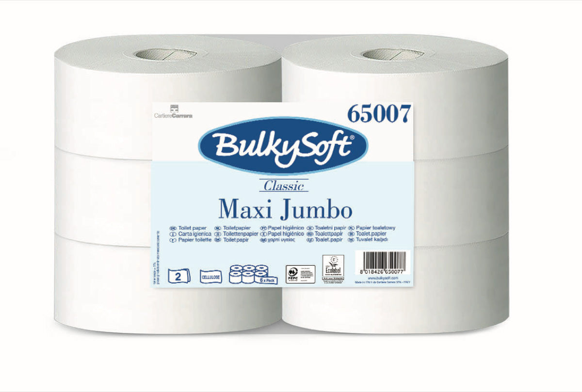 Salernisrúllur Classic Jumbo Hvítur, 2-laga, 260m, 6 rúllur