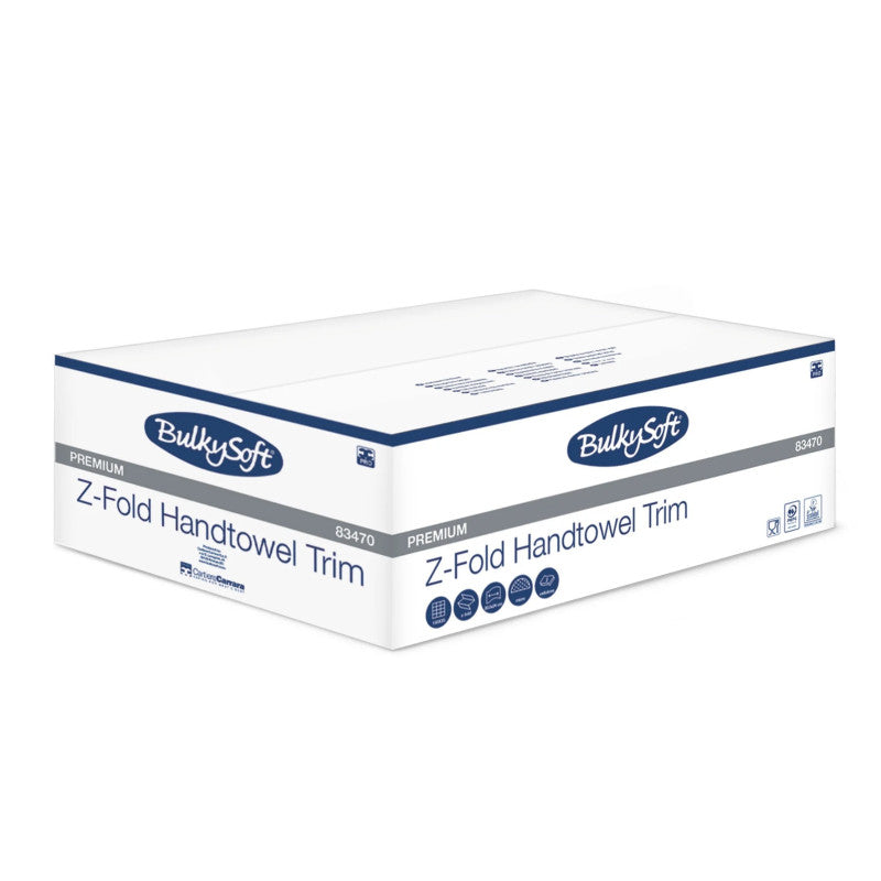 Miðaþurrkur Premium, Z-brot, 2-laga, Hvítar, 3750 stk