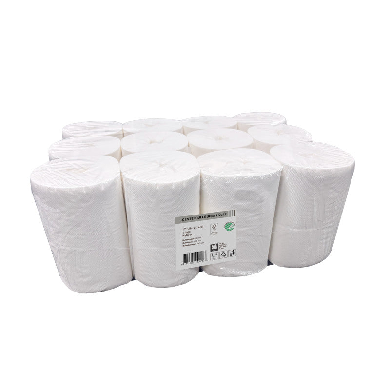 Handþurrkurúlla, 1-laga, 108m, 12 rúllur