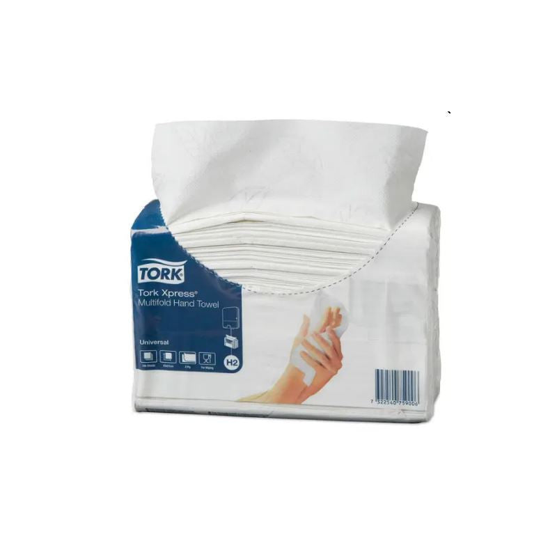 TORK Handþurrkupappír H2 Z-brotnar, 2-laga – 3800 blöð – Náttúrulegar Xpress Multifold Universal