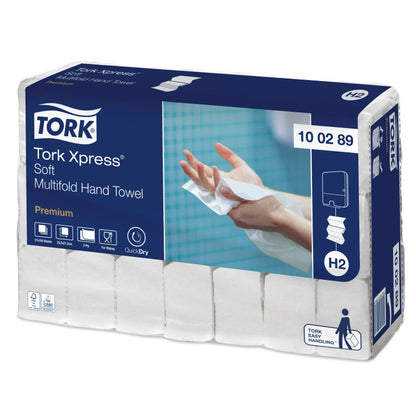 TORK Handþurrkupappír H2 Z-brotnar, 2-laga – 3150 blöð – Hvítar Xpress Multifold Premium